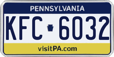 PA license plate KFC6032