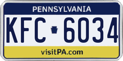 PA license plate KFC6034