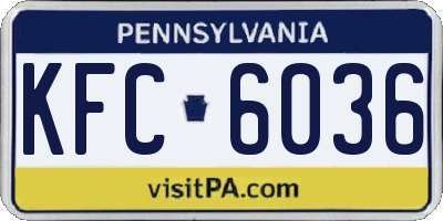 PA license plate KFC6036