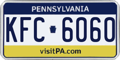 PA license plate KFC6060