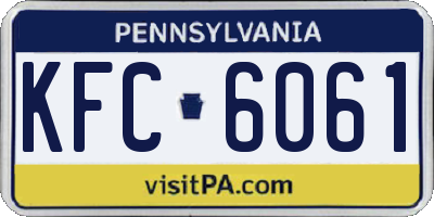 PA license plate KFC6061