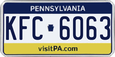 PA license plate KFC6063
