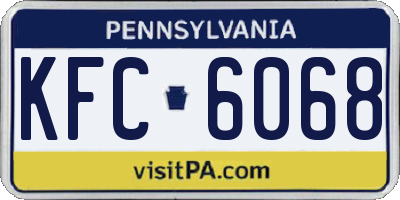 PA license plate KFC6068