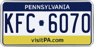 PA license plate KFC6070