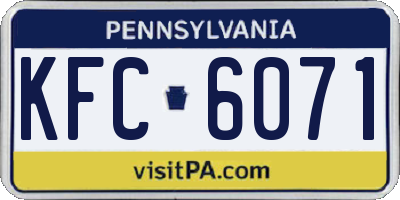 PA license plate KFC6071