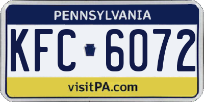 PA license plate KFC6072