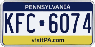 PA license plate KFC6074