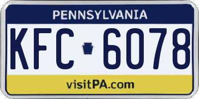 PA license plate KFC6078