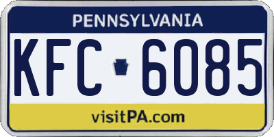 PA license plate KFC6085