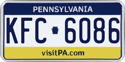 PA license plate KFC6086