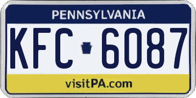PA license plate KFC6087