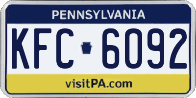 PA license plate KFC6092