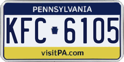 PA license plate KFC6105