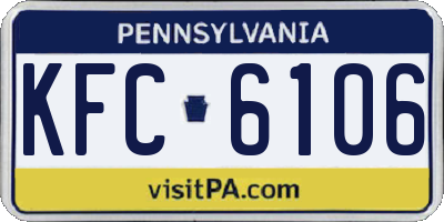 PA license plate KFC6106