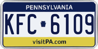 PA license plate KFC6109