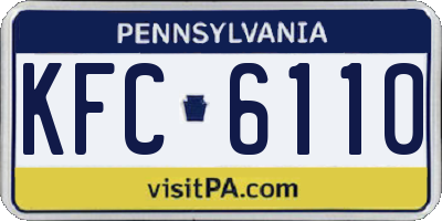 PA license plate KFC6110