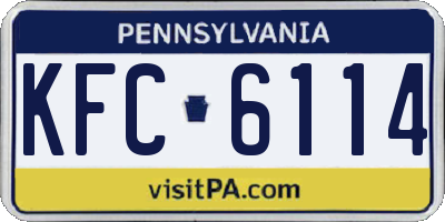 PA license plate KFC6114