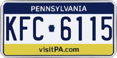 PA license plate KFC6115