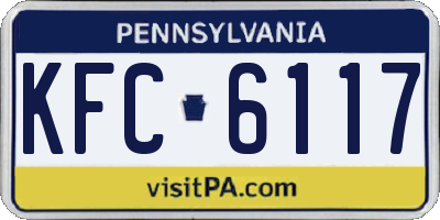 PA license plate KFC6117
