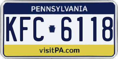 PA license plate KFC6118
