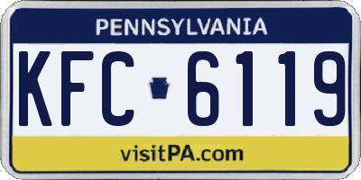 PA license plate KFC6119