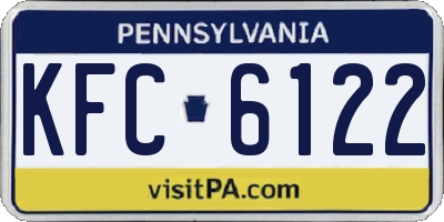 PA license plate KFC6122