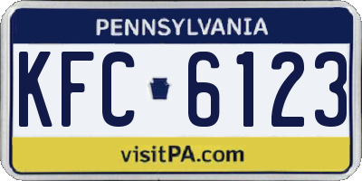 PA license plate KFC6123