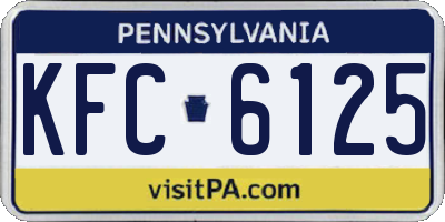 PA license plate KFC6125