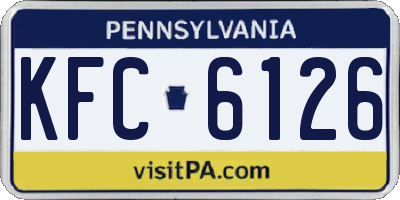 PA license plate KFC6126