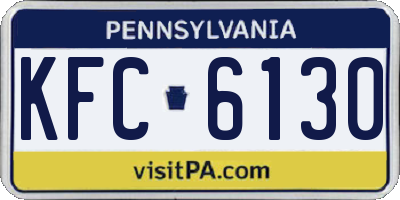 PA license plate KFC6130