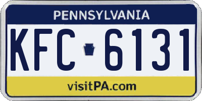 PA license plate KFC6131