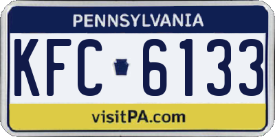 PA license plate KFC6133