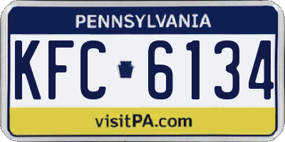 PA license plate KFC6134