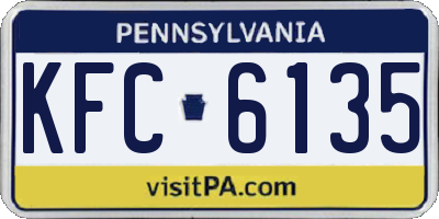 PA license plate KFC6135