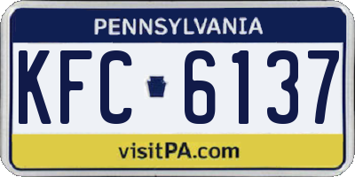 PA license plate KFC6137