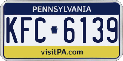 PA license plate KFC6139