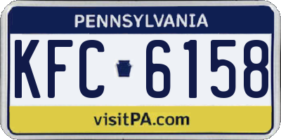 PA license plate KFC6158