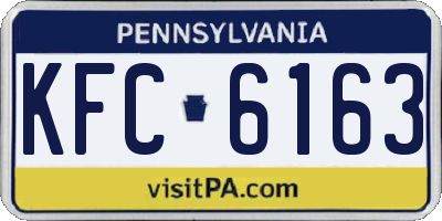 PA license plate KFC6163