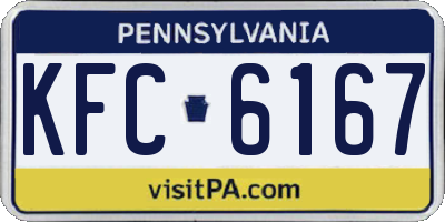 PA license plate KFC6167