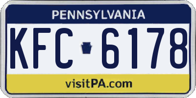 PA license plate KFC6178