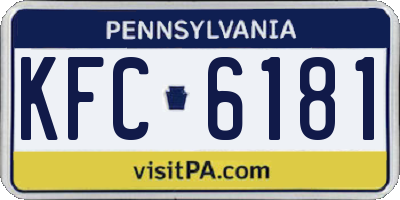 PA license plate KFC6181