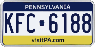 PA license plate KFC6188