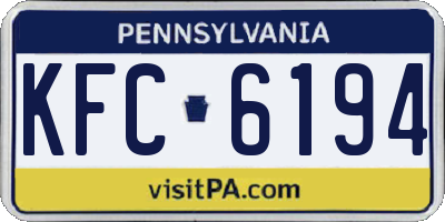 PA license plate KFC6194