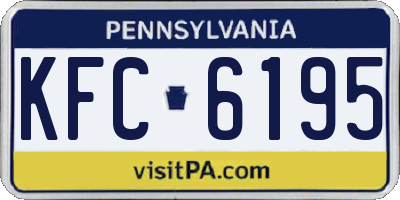 PA license plate KFC6195
