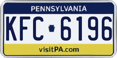 PA license plate KFC6196