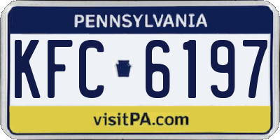 PA license plate KFC6197