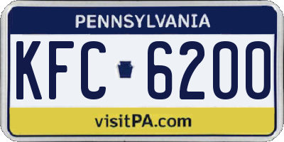 PA license plate KFC6200