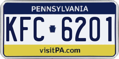 PA license plate KFC6201