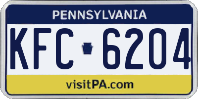 PA license plate KFC6204