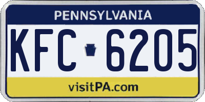 PA license plate KFC6205